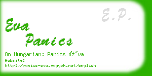 eva panics business card